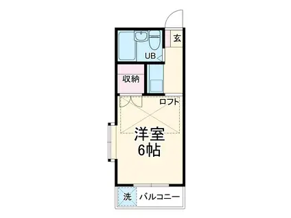 レオパレス六会第20(1K/2階)の間取り写真