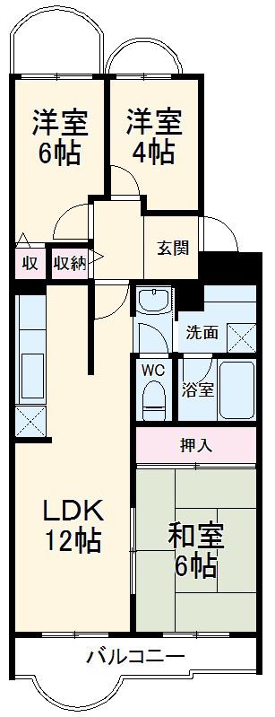 湘南カワマヒルズ(3LDK/2階)の間取り写真