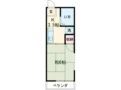 シティハイムエルベ(1K/1階)の間取り写真