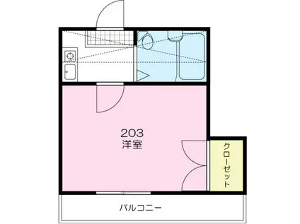FOREST MATSUDO(1K/1階)の間取り写真