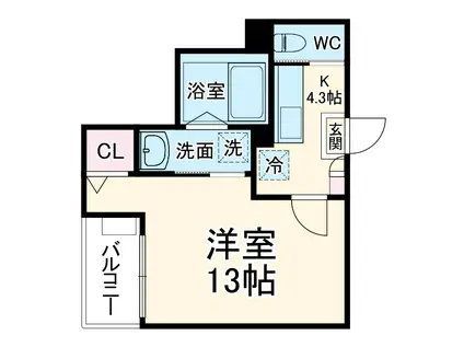 JACK FUJIMIⅠ(1K/2階)の間取り写真