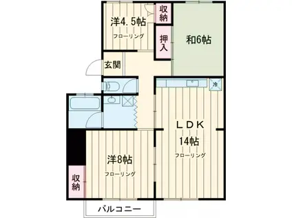 三鷹台ハウス(3LDK/2階)の間取り写真