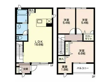 セルリアンコートE(3LDK/1階)の間取り写真