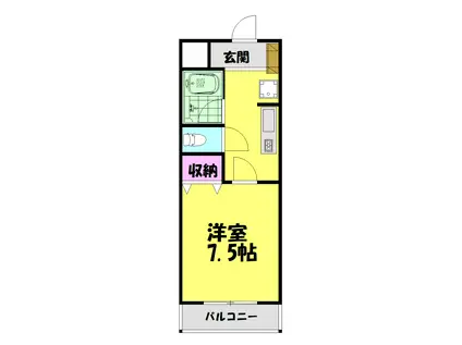 SONNE BLD Ⅱ(1K/2階)の間取り写真