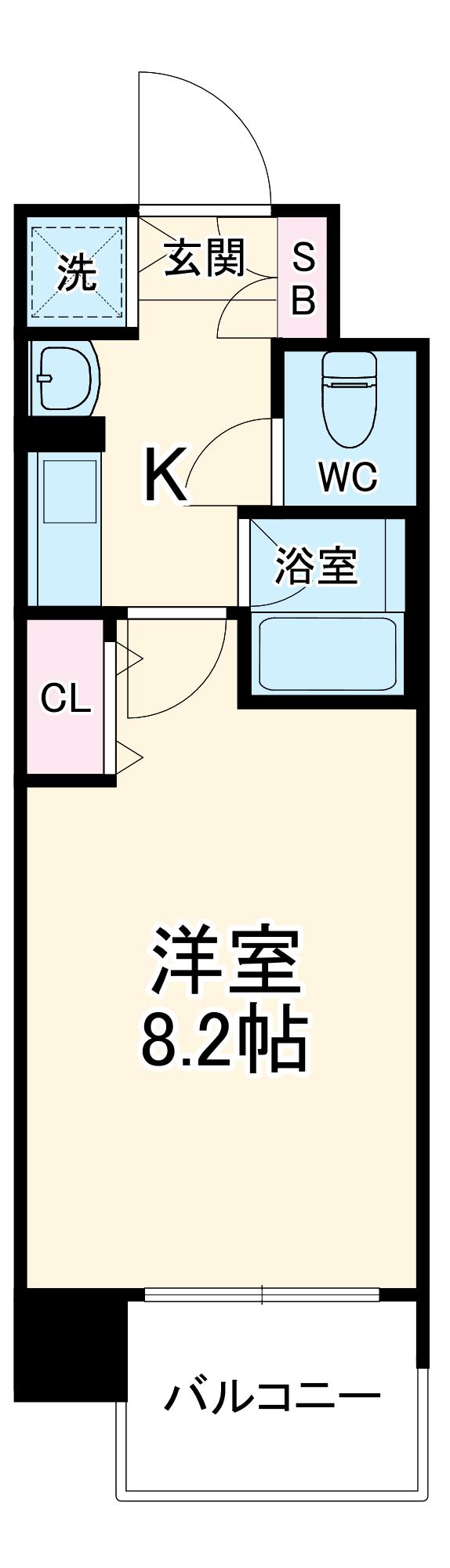 レジュールアッシュ梅田イースト(1K/13階)の間取り写真