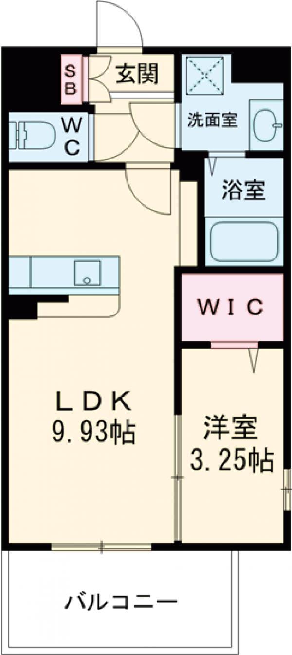 LIBTH天神東Ⅲ(1LDK/3階)の間取り写真