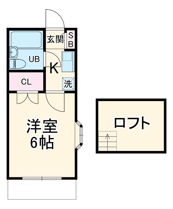 ソユーズ(1K/2階)の間取り写真