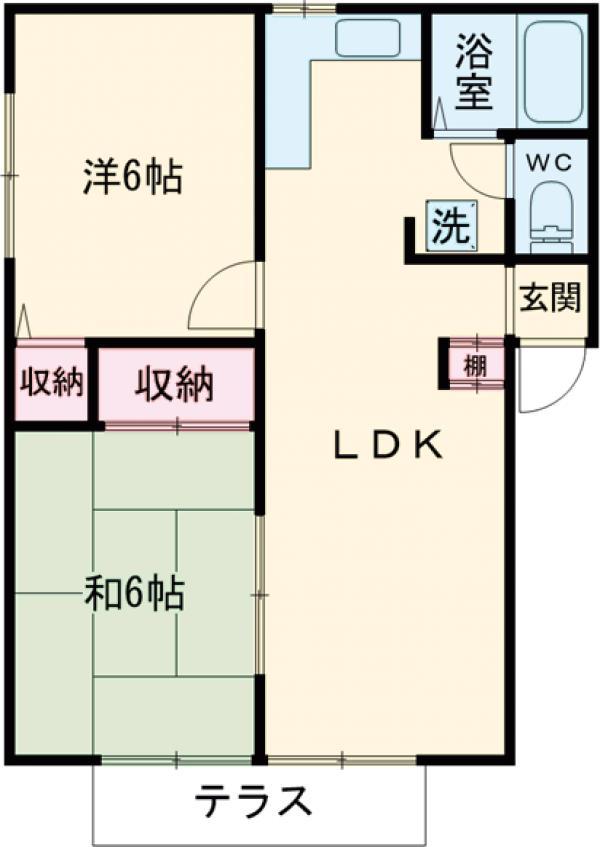 ハイムグリーンアクセス(2LDK/1階)の間取り写真