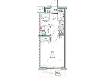 クレヴィスタ立石Ⅱ(1K/4階)の間取り写真