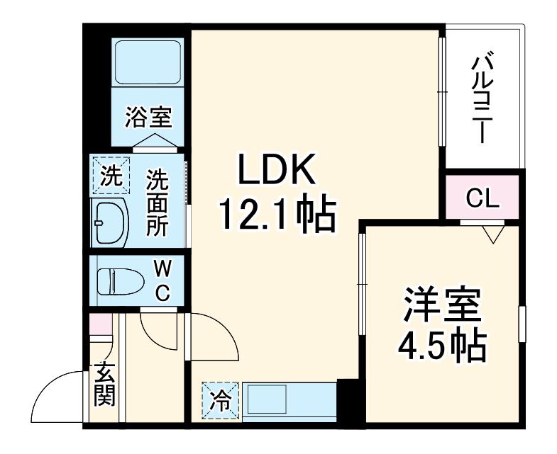 JACK AICHIⅠ(1LDK/2階)の間取り写真
