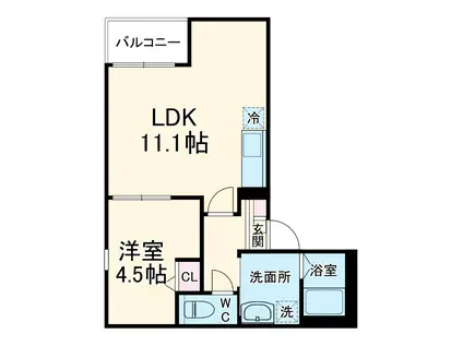 JACK AICHIⅠ(1LDK/1階)の間取り写真