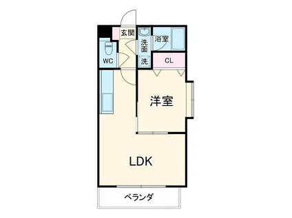 メゾンド・潤(1LDK/3階)の間取り写真