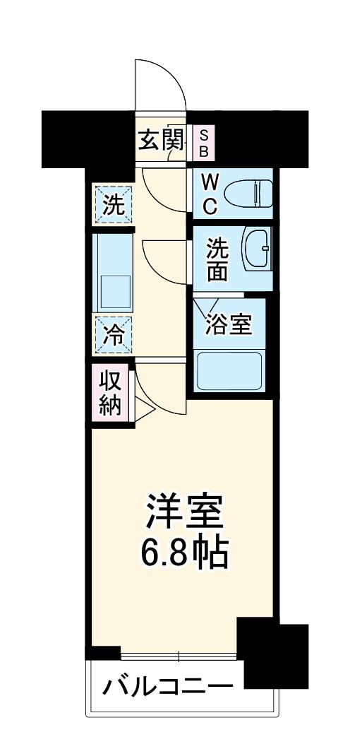 ディアレイシャス名古屋太閤通Ⅲ(1K/3階)の間取り写真