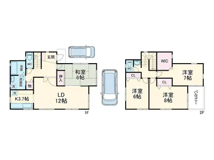 北大阪急行南北線 箕面船場阪大前駅 徒歩7分 2階建 築25年(4LDK)の間取り写真