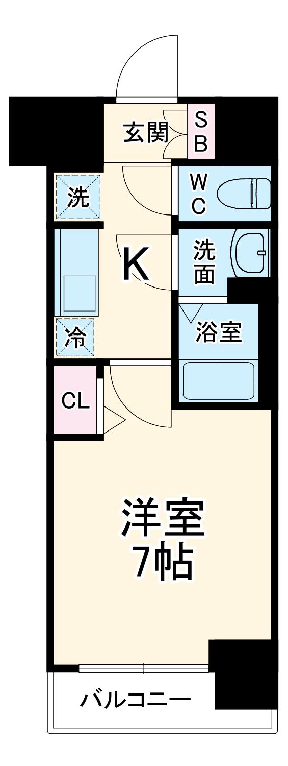 ディアレイシャス名古屋太閤通Ⅲ(1K/12階)の間取り写真