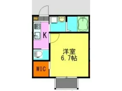 フェリオ葛城(1K/1階)の間取り写真