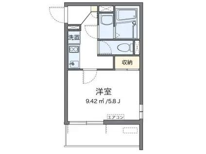 クレイノかがやき(1K/2階)の間取り写真