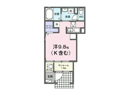 グラ—ヴェ御幸(ワンルーム/1階)の間取り写真