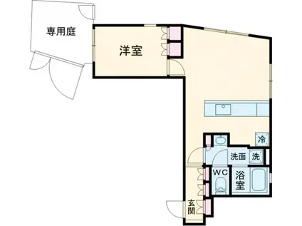 ASTILE用賀Ⅱ(1LDK/1階)の間取り写真