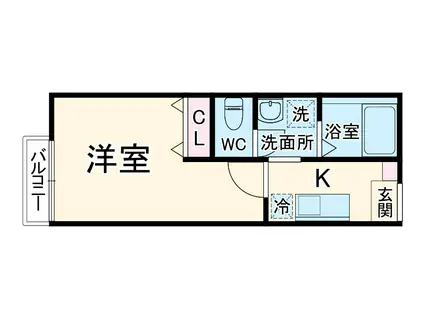 グリアーレ(1K/1階)の間取り写真