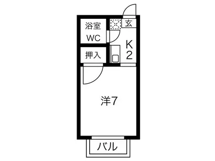 第2ユーザン(1K/1階)の間取り写真