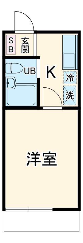 リカーズ高根(1K/1階)の間取り写真