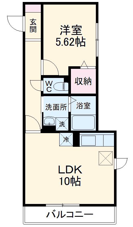 ドルフ安藤橋5(1LDK/2階)の間取り写真