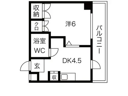 ネスパルド雅(1DK/3階)の間取り写真