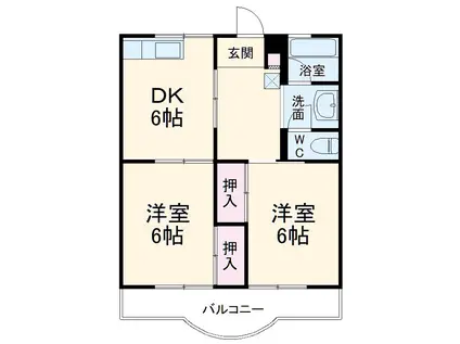 サンハイツ(2DK/3階)の間取り写真