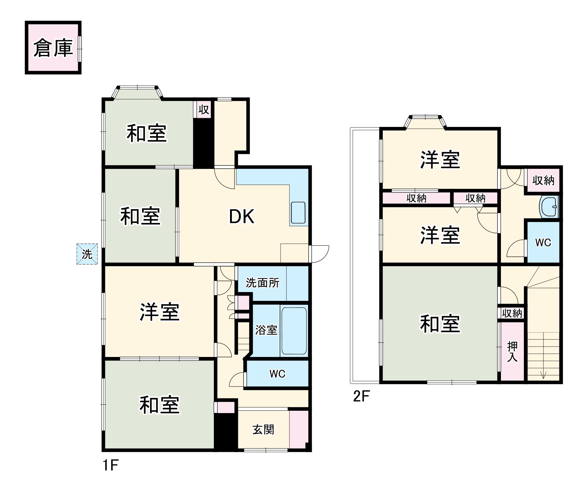 小田急電鉄小田原線 鶴巻温泉駅 徒歩34分 2階建 築33年(7LDK)の間取り写真