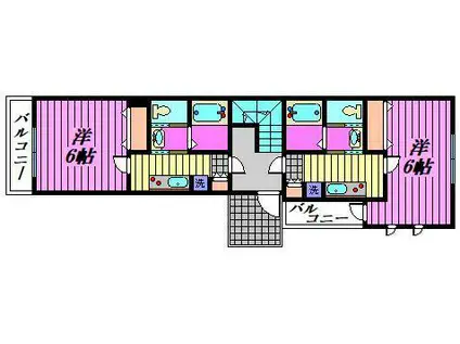 MARK DUO一ノ割Ⅲ(1K/1階)の間取り写真