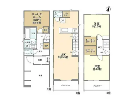 東武鉄道東上線 柳瀬川駅 徒歩23分 1階建 築2年(2SLDK)の間取り写真