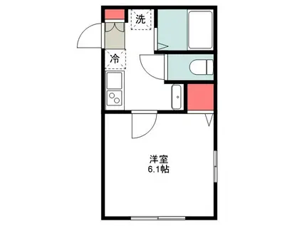 カナメゾン誉田(1K/1階)の間取り写真