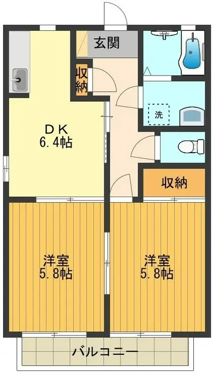 エクセルみねき C棟 1階階 間取り