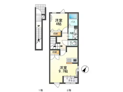 MKBー2(1LDK/2階)の間取り写真