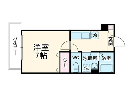 ジーメゾン岩槻西町(1K/1階)の間取り写真