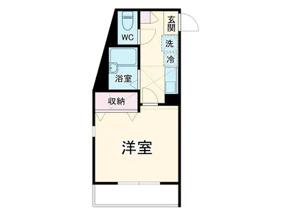 グランドフォレスト生田(1K/1階)の間取り写真