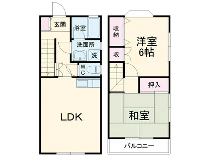 メゾンユー２(2LDK)の間取り写真