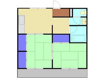 ハイムシャルム(2DK/2階)の間取り写真