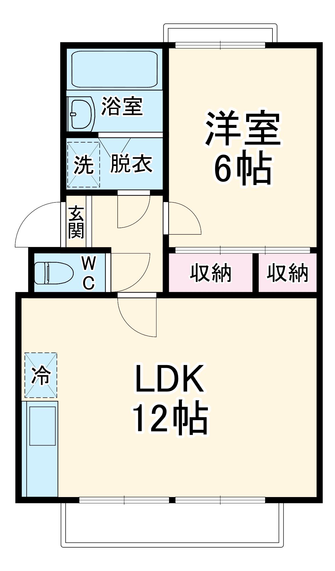 プレジール千里1(1LDK/2階)の間取り写真