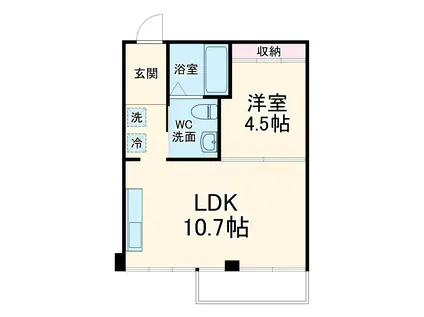 レノバエイシュウ(1LDK/4階)の間取り写真