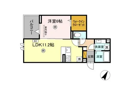 プロスター元山町(1LDK/3階)の間取り写真