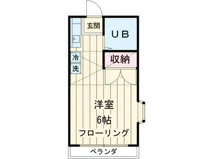 JOY615(ワンルーム/2階)の間取り写真