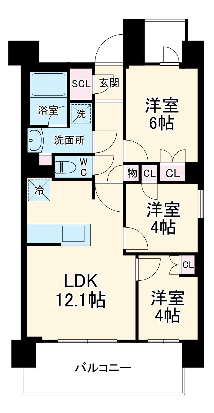 プレサンス名駅南ブリエ(2LDK/2階)の間取り写真