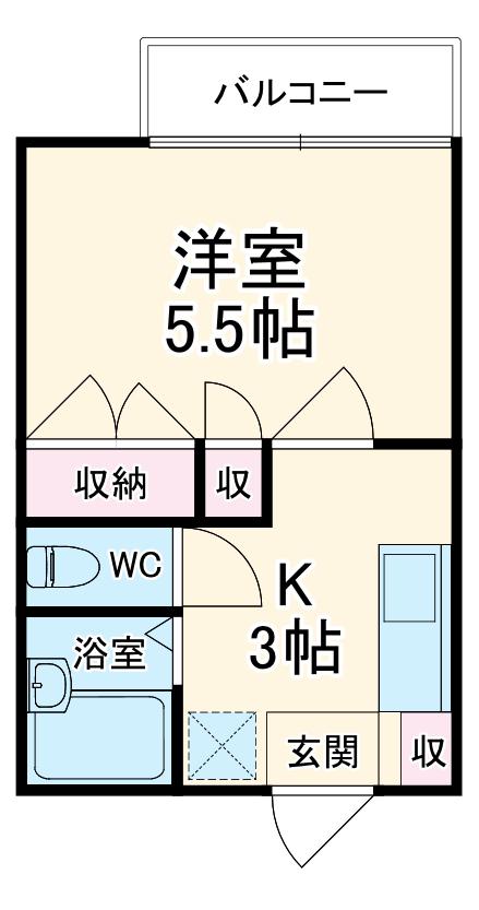 多摩コーポ(1K/1階)の間取り写真