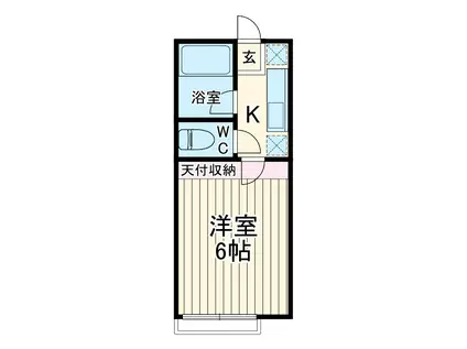 天台ハイリビング参番館(1K/2階)の間取り写真