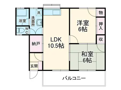 チェリーハイツ(2LDK/1階)の間取り写真