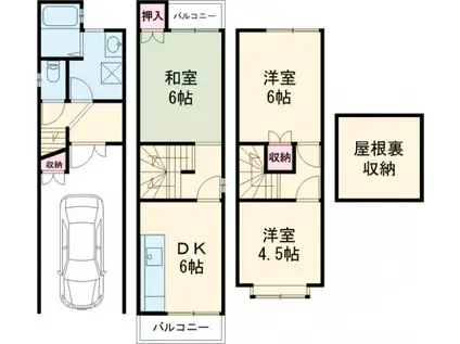 京福嵐山本線 有栖川駅 徒歩7分 3階建 築32年(3DK)の間取り写真