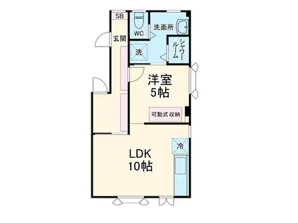 東千葉ハイリビング壱番館(1LDK/2階)の間取り写真