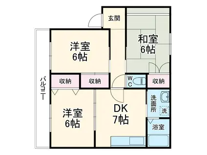 ハイツMOONⅡ(3DK/2階)の間取り写真